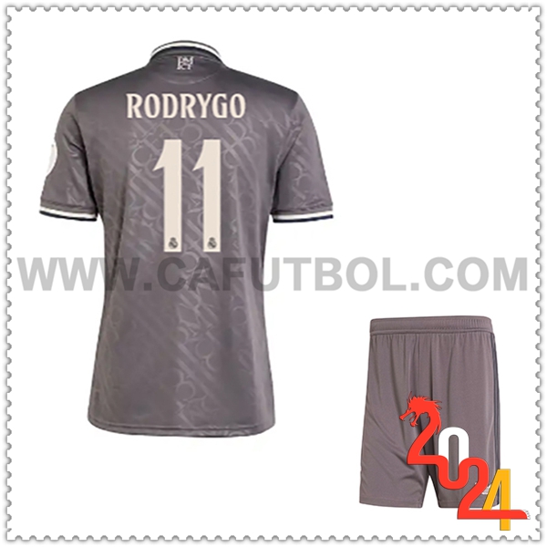 Tercero Equipacion del Real Madrid RODRYGO #11 Ninos 2024 2025