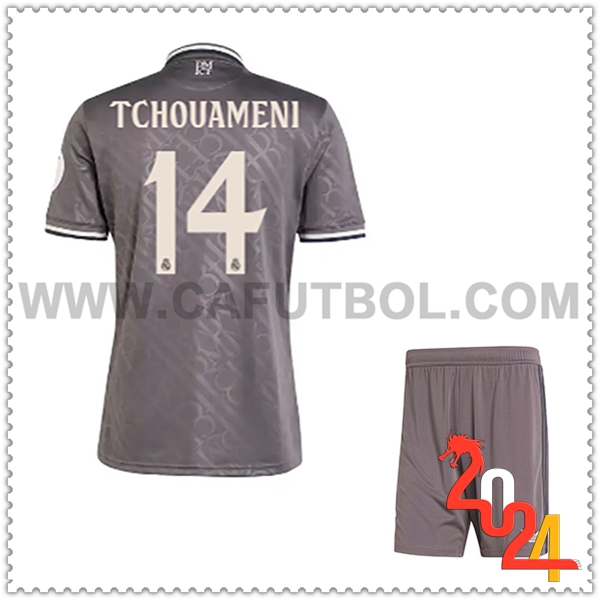 Tercero Equipacion del Real Madrid TCHOUAMÉNI #14 Ninos 2024 2025