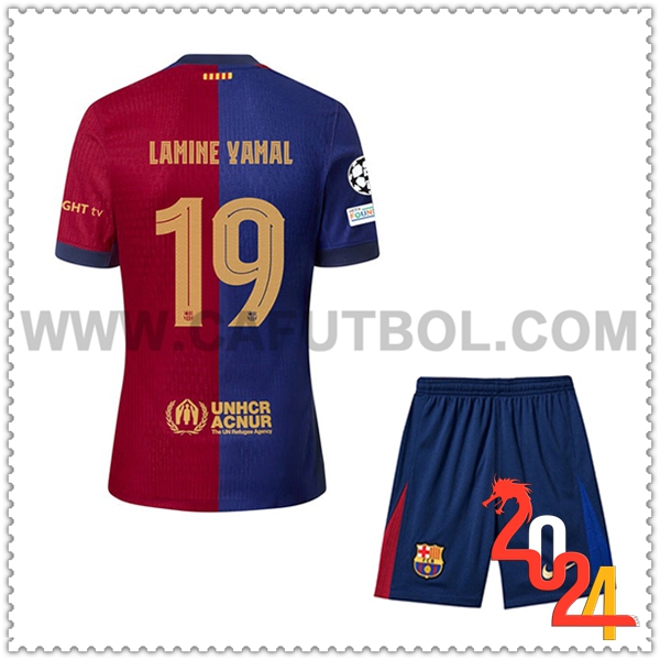 Primera Equipacion del FC Barcelona LAMINE YAMAL #19 Ninos 2024 2025