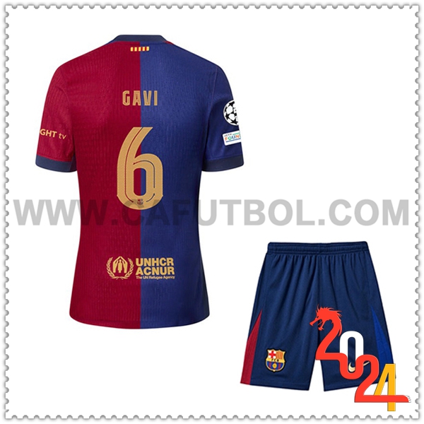 Primera Equipacion del FC Barcelona GAVI #6 Ninos 2024 2025