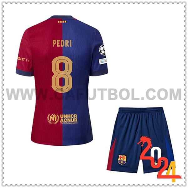 Primera Equipacion del FC Barcelona PEDRI #8 Ninos 2024 2025