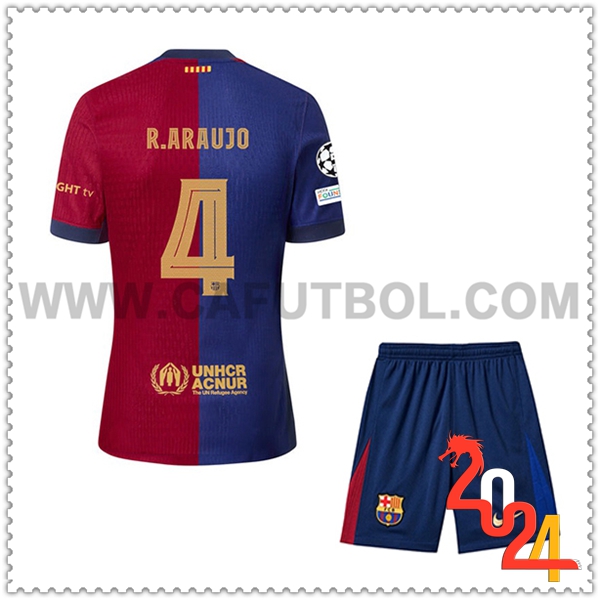 Primera Equipacion del FC Barcelona R.ARAUJO #4 Ninos 2024 2025