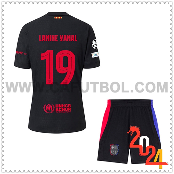 Segunda Equipacion del FC Barcelona LAMINE YAMAL #19 Ninos 2024 2025