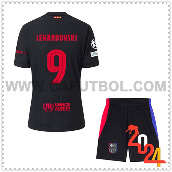 Segunda Equipacion del FC Barcelona LEWANDOWSKI #9 Ninos 2024 2025