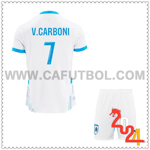 Primera Equipacion del Marsella OM V.CARBONI #7 Ninos 2024 2025