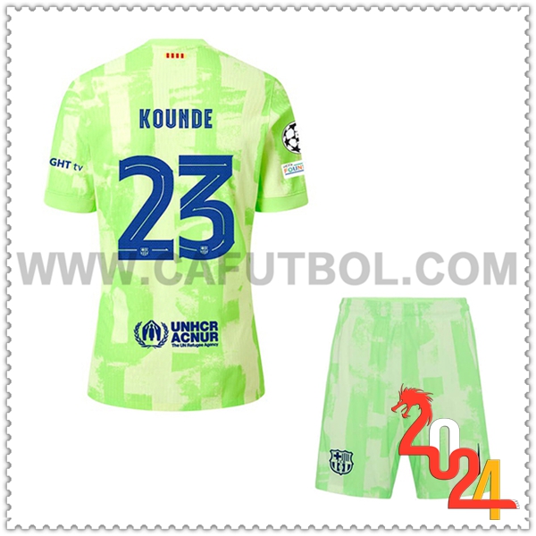 Tercero Equipacion del FC Barcelona KOUNDE #23 Ninos 2024 2025