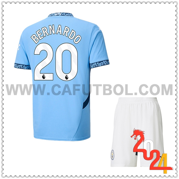 Primera Equipacion del Manchester City BERNARDO #20 Ninos 2024 2025