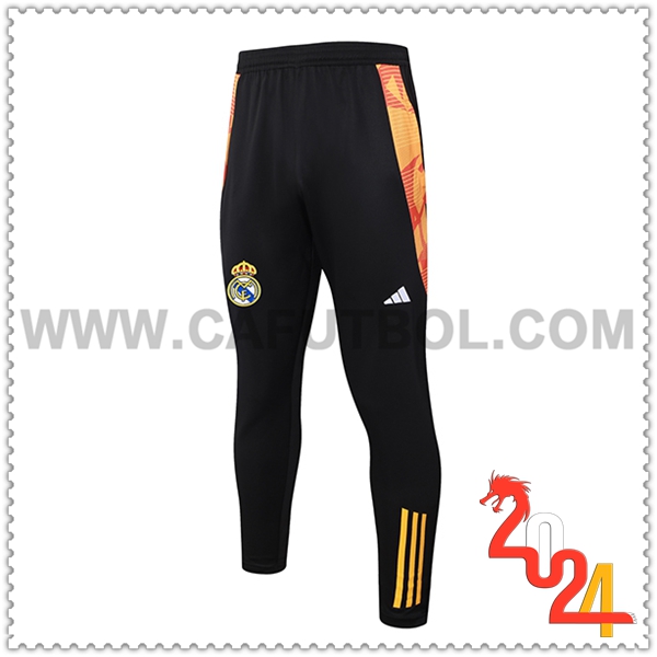 Pantalones Entrenamiento Real Madrid Negro/Naranja 2024 2025