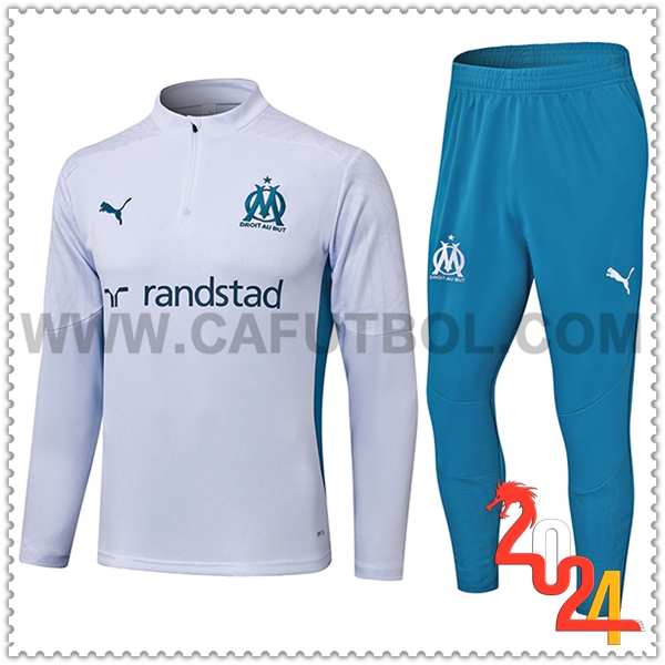 Chandal Futbol Marsella Blanco/Azul 2024 2025