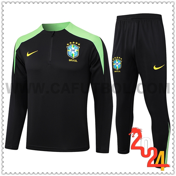 Chandal Futbol Brasil Negro/Verde 2024 2025