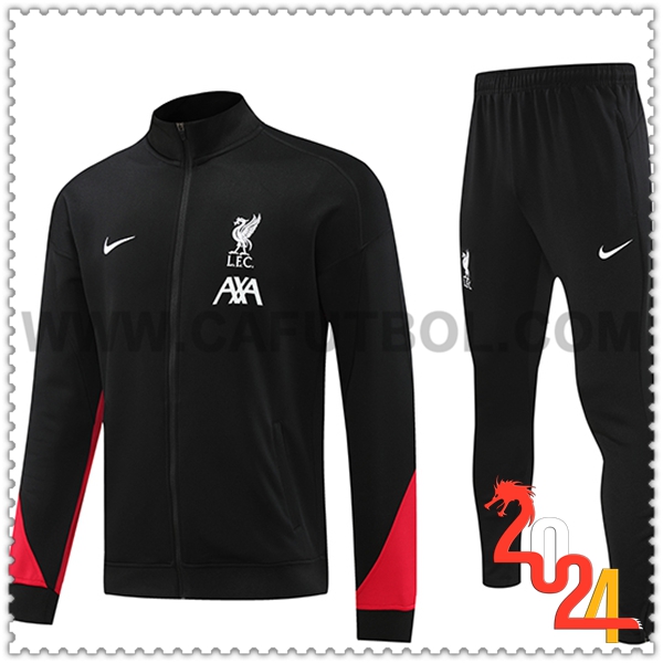 Chaqueta Con Capucha Chandal FC Liverpool Negro/Rojo 2024 2025