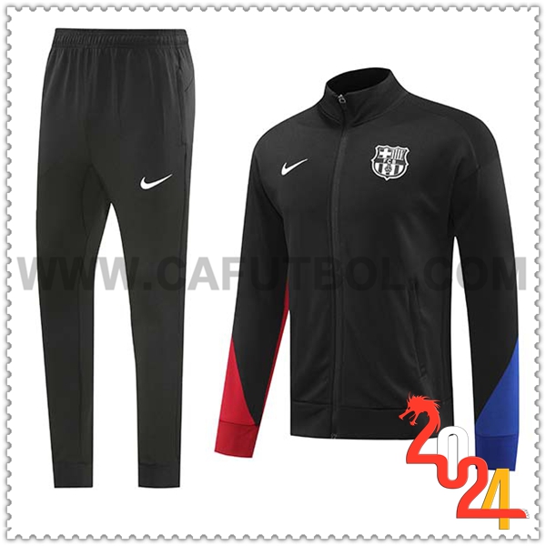 Chaqueta Con Capucha Chandal FC Barcelona Negro/Azul/Rojo 2024 2025