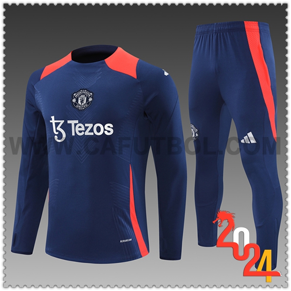 Chandal Futbol Manchester United Ninos Azul/Naranja 2024 2025 -04