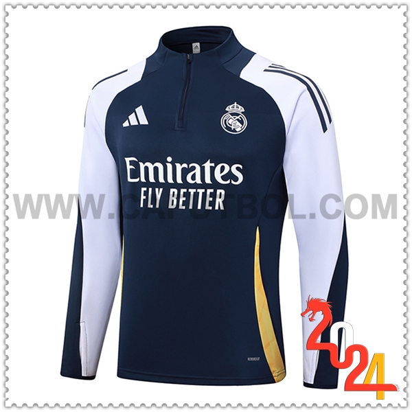 Sudadera Entrenamiento Real Madrid Azul/Blanco/Amarillo 2024 2025