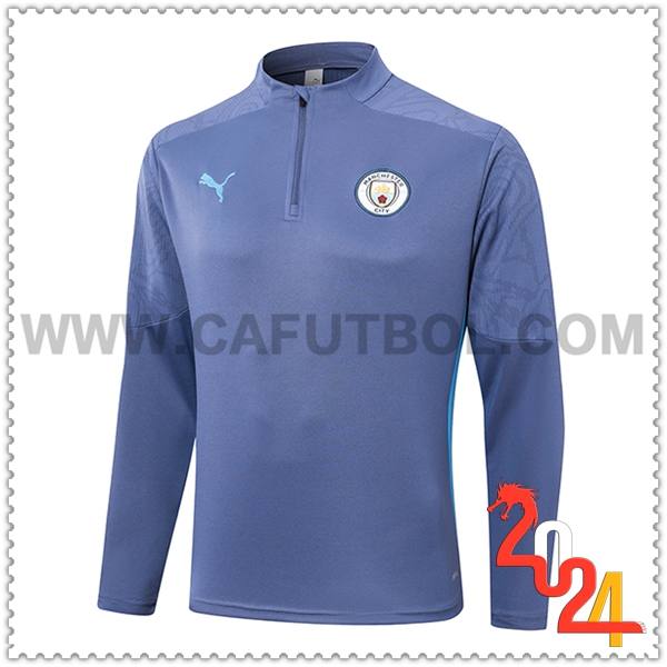 Sudadera Entrenamiento Manchester City Gris/Azuls 2024 2025