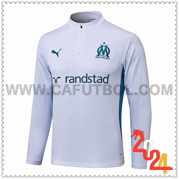 Sudadera Entrenamiento Marsella Blanco/Azul 2024 2025