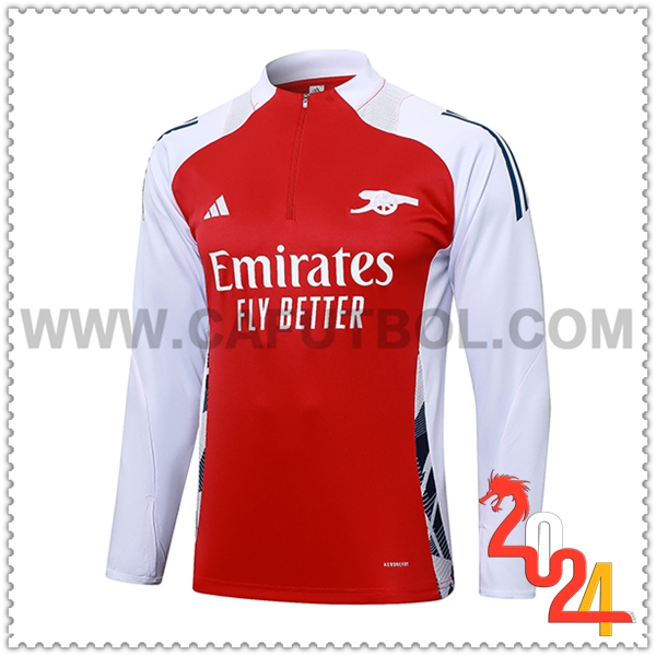 Sudadera Entrenamiento Arsenal Rojo/Blanco 2024 2025