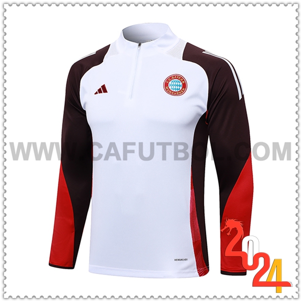 Sudadera Entrenamiento Bayern Munich Blanco/Rojo 2024 2025