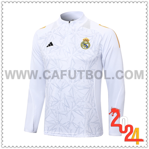 Sudadera Entrenamiento Real Madrid Blanco/Gris 2024 2025