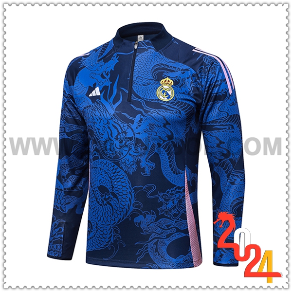 Sudadera Entrenamiento Real Madrid Azul/Rosa 2024 2025