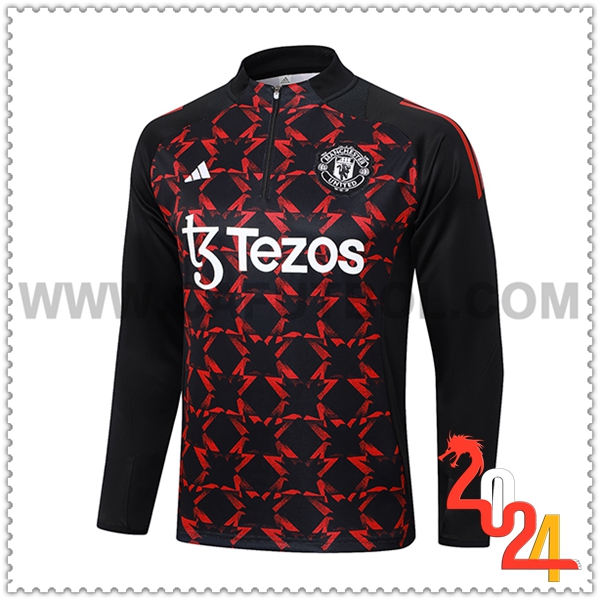 Sudadera Entrenamiento Manchester United Negro/Rojo 2024 2025