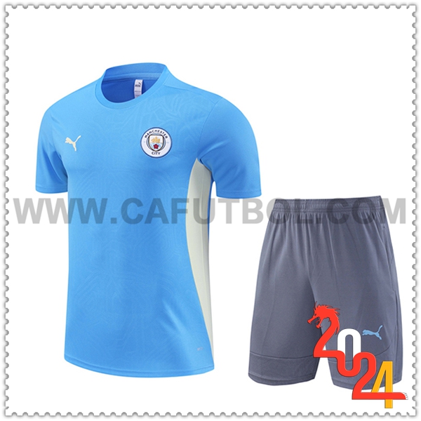 Camiseta Entrenamiento Manchester City Azul/Blanco 2024 2025