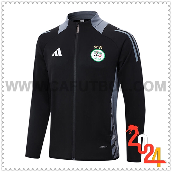 Chaquetas Futbol Algeria Negro/Gris 2024 2025