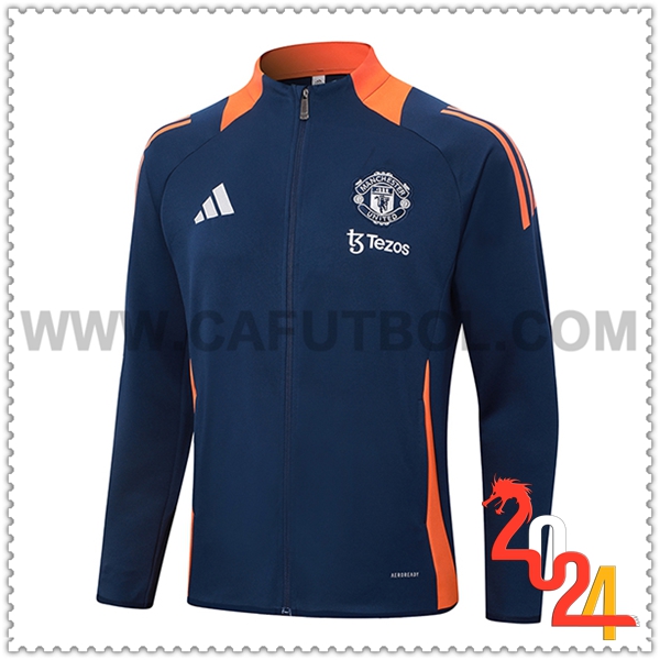 Chaquetas Futbol Manchester United Azul/Naranja 2024 2025