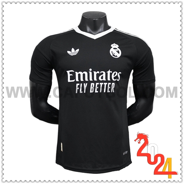 Camiseta Futbol Portero Real Madrid Negro 2024 2025