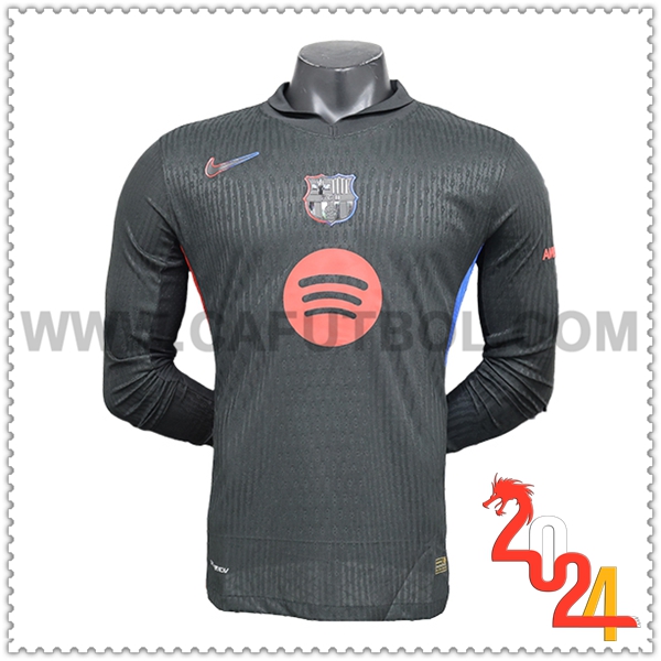 Segunda Camiseta Futbol FC Barcelona Mangas largas 2024 2025