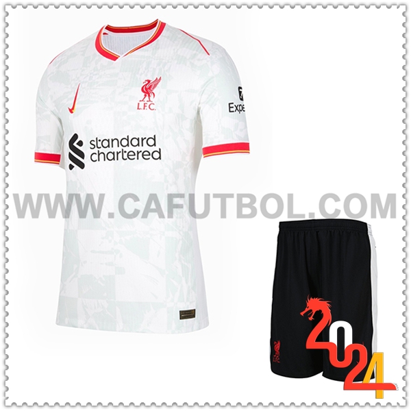 Tercero Nuevo Equipacion del FC Liverpool Ninos 2024 2025