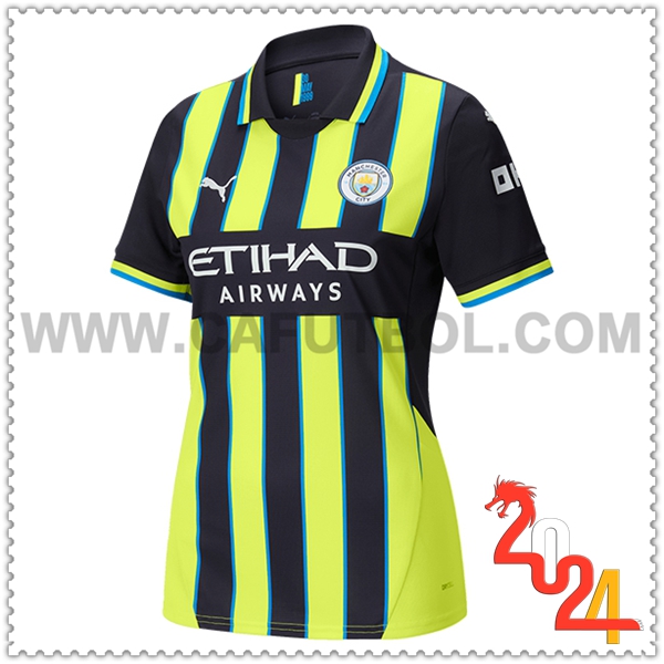 Segunda Nuevo Camiseta Manchester City Mujer 2024 2025