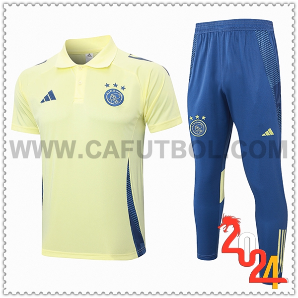 Camiseta Polo Ajax Amarillo/Azul 2024 2025