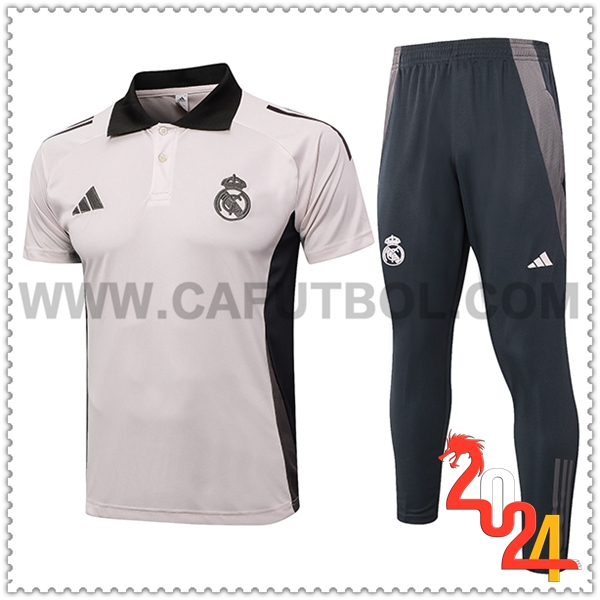 Camiseta Polo Real Madrid Rosa/Gris 2024 2025