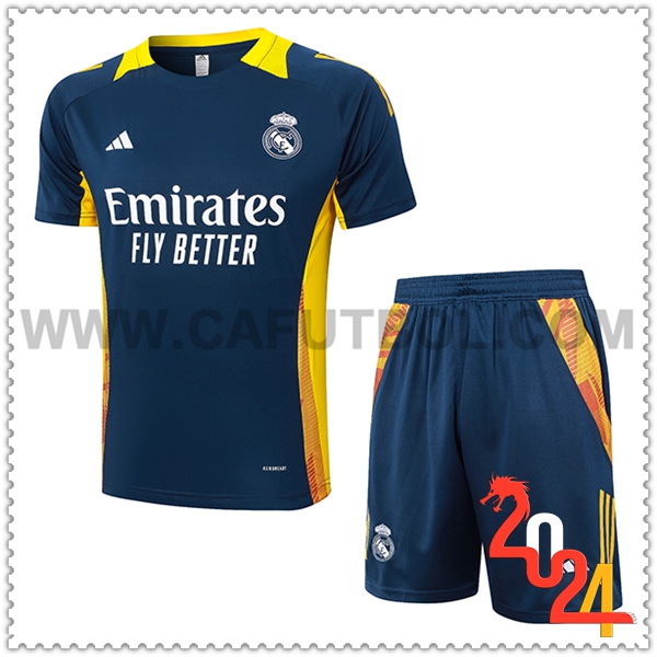 Camiseta Entrenamiento Real Madrid Azul/Amarillo 2024 2025