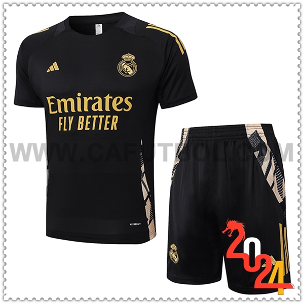 Camiseta Entrenamiento Real Madrid Negro/Amarillo 2024 2025 -02