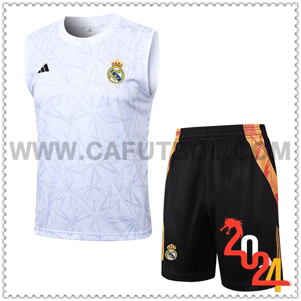 Camiseta Entrenamiento sin mangas Real Madrid Blanco 2024 2025 -02