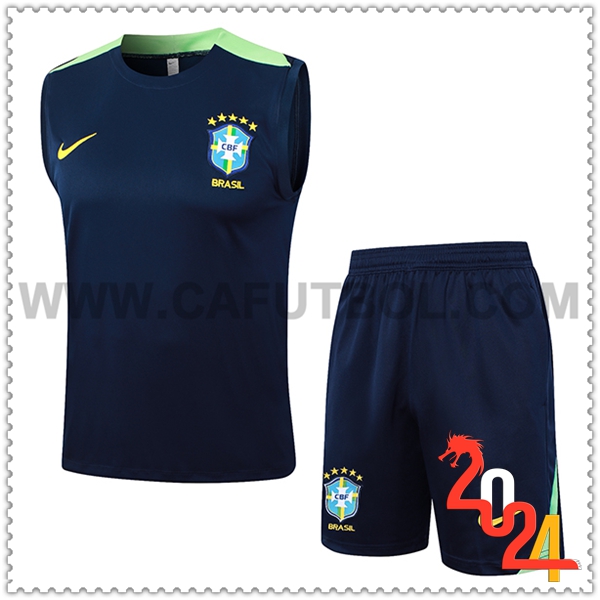 Camiseta Entrenamiento sin mangas Brasil Azul/Verde 2024 2025 -02