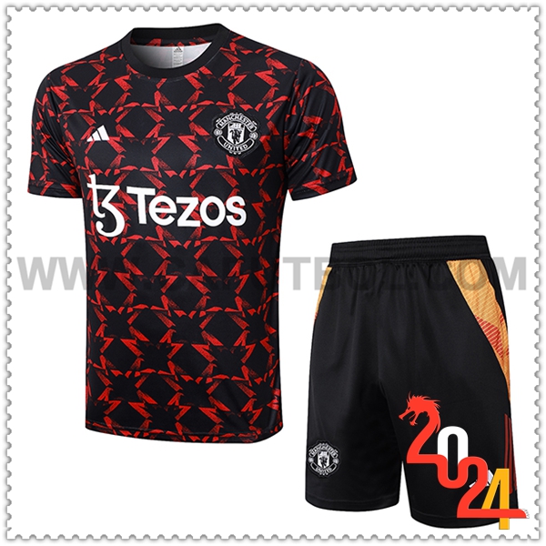 Camiseta Entrenamiento Manchester United Negro/Rojo 2024 2025 -02