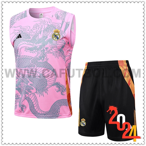 Camiseta Entrenamiento sin mangas Real Madrid Rosa/Gris 2024 2025