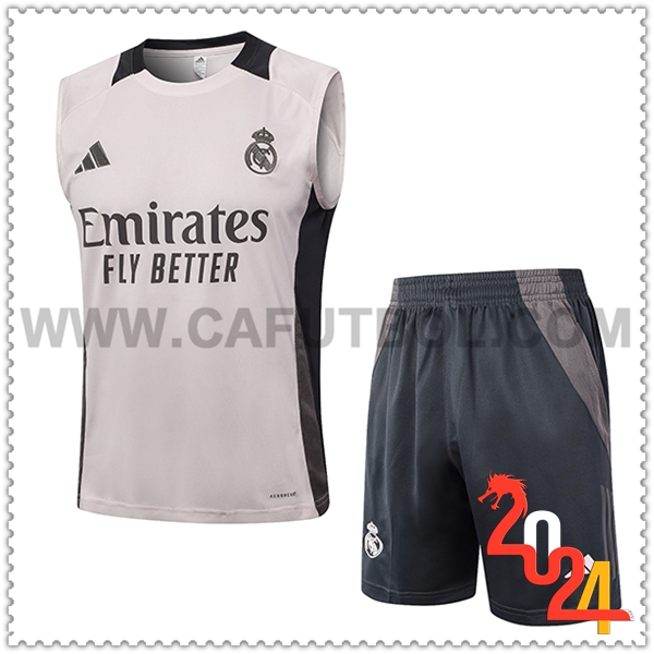 Camiseta Entrenamiento sin mangas Real Madrid Rosa/Gris 2024 2025 -02