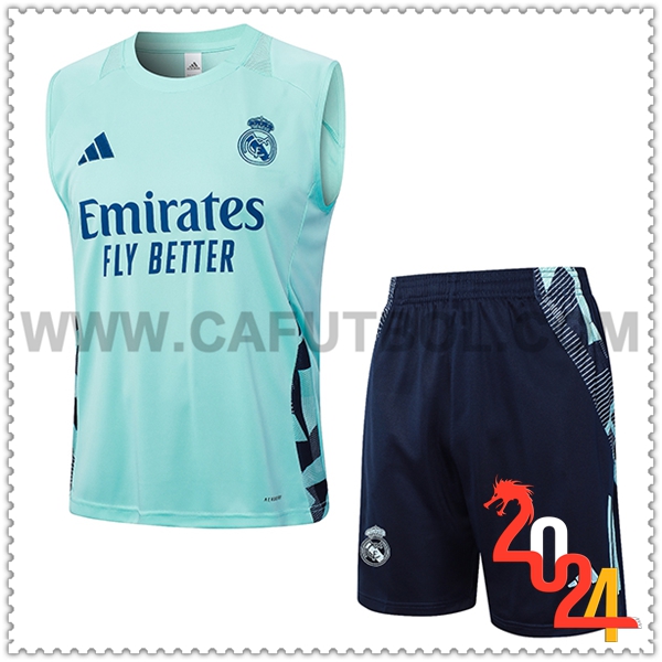 Camiseta Entrenamiento sin mangas Real Madrid Verde/Azul 2024 2025