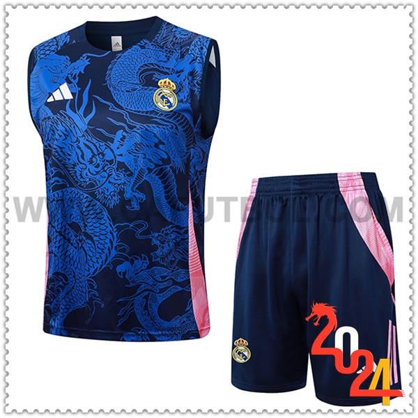 Camiseta Entrenamiento sin mangas Real Madrid Azul/Rosa 2024 2025