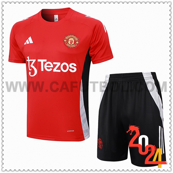 Camiseta Entrenamiento Manchester United Rojo/Blanco/Blanco 2024 2025