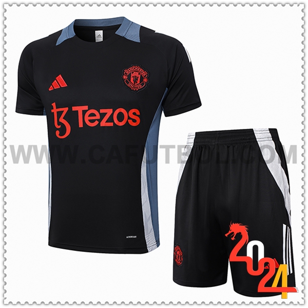 Camiseta Entrenamiento Manchester United Negro/Gris/Blanco 2024 2025