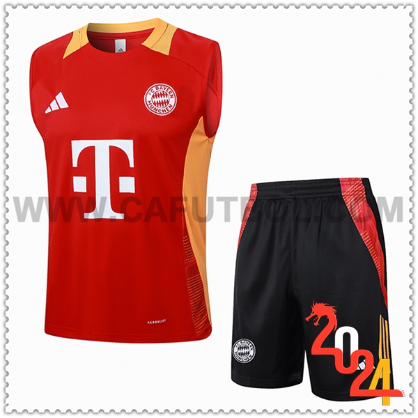 Camiseta Entrenamiento sin mangas Bayern Munich Rojo/Amarillo 2024 2025