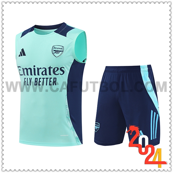 Camiseta Entrenamiento sin mangas Arsenal Verde/Azul 2024 2025