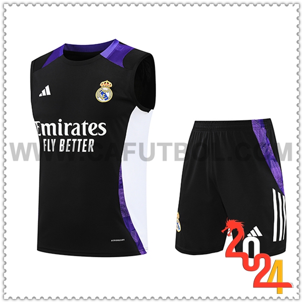 Camiseta Entrenamiento sin mangas Real Madrid Negro/Violeta/Blanco 2024 2025