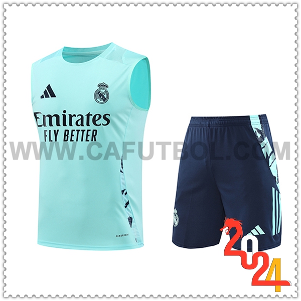 Camiseta Entrenamiento sin mangas Real Madrid Verde/Azul 2024 2025