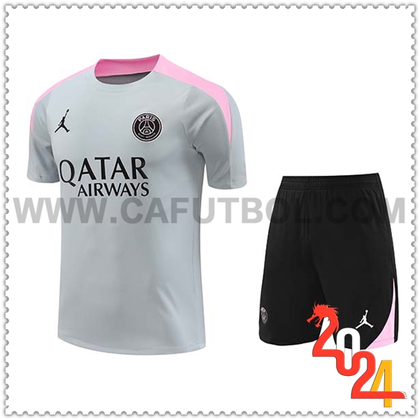 Camiseta Entrenamiento PSG Gris/Rosa 2024 2025